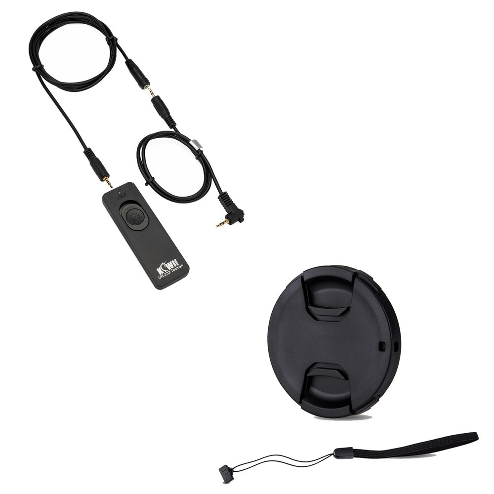 Wired Remote Control Shutter Release Cord & 40.5mm Front Lens Cap Cover for Sony A6000 A6100 A6300 A6400 A6500 A5100 Camera with Sony E PZ 16-50mm f/3.5-5.6 OSS Lens