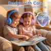Kids Headphones for School 2 Pack, Upgrade USB C Headphones for Kids, Wired Headphone for Kid, HD Stereo Sound, Foldable Kid Over-Ear Headphone for Boys,Girls,iPad,PC,Tablets,Travel-Pink+Blue view 2