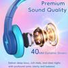 Kids Headphones for School 2 Pack, Upgrade USB C Headphones for Kids, Wired Headphone for Kid, HD Stereo Sound, Foldable Kid Over-Ear Headphone for Boys,Girls,iPad,PC,Tablets,Travel-Pink+Blue view 3