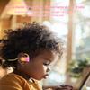 Mehomeli Kid Headphones for School, Air Conduction Open Ear Headphones, 3.5mm Jack Wired Cord, Ultra-Comfort, Ergonomic and Lightweight Design Perfect for School and Outdoor Activities-Yellow Pink view 3