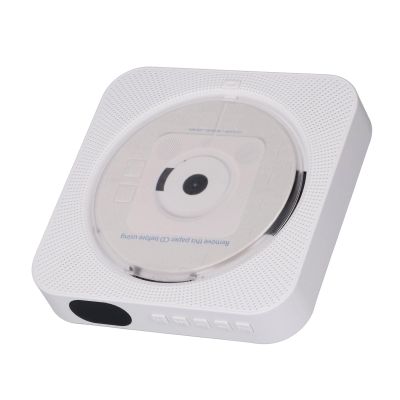 Portable CD Player, Desktop or Wall Mount BT CD Player, Support CD, U Disk, TF Card, AUX, Repeat, Built in Speakers, with Remote Control, for Home (White)