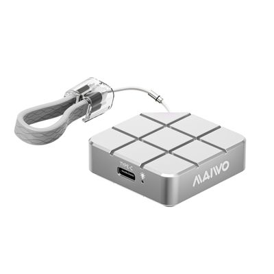 MAIWO 512GB Portable External Solid State Drive Build-in M.2 2230 PCIe NVMe SSD, USB C 3.2 Up to 1050MB/s, Mini Cute PSSD for iPhone 15 16 17 Pro Max MacBook Pro Air, Aluminum (Silver)