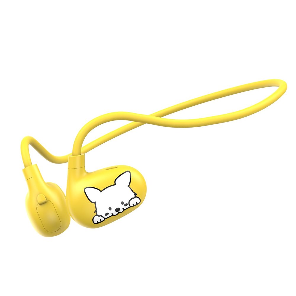 2B2C Kids Headphones, LK15 Open Ear Bluetooth Headphones with Air Conduction, Ultra-Light, 85dB Volume Limiting Wireless Headphone for Children Teens Boys Girls (Yellow)