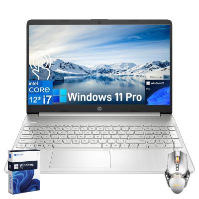 HP 2024 Business Laptop, 15.6" FHD Touchscreen, Intel 10-Core i7-1255U, 64 GB RAM, 1 TB SSD, Intel Iris Xe, WiFi, Numeric Keypad, Win 11 Pro, with Microsoft Office Lifetime License, Silver Mouse