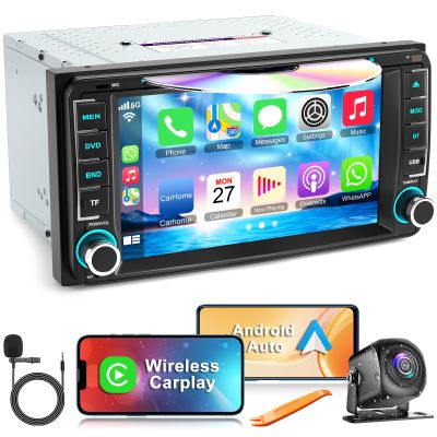 7 Inch Car Radio for Toyota 4Runner 2003-2009, for Tundra 2003-2006, for Sequoia 2003-2007, Car Stereo with CD/DVD Player- CarPlay & Android Auto,Bluetooth & FM Radio