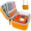 amiumuca Hard Travel Case Compatible with Yoto MiniKids Audio & Music Player,Yoto Card Holder Bag with Adjustable Shoulder Strap for Up To 36 Audiobook Cards,Childrens mini Player.Orange view 1