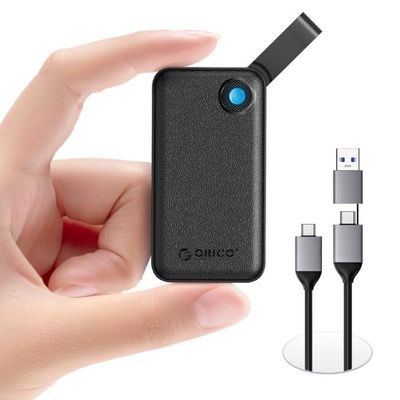 ORICO 512GB Portable SSD, Up to 2000MB/s, USB 3.2 Gen 2x2, Ultra-mini, Compact with 2 in 1 USB C Cable, External Solid State Drives, Reliable Storage for USB C Smartphone, Tablet, PC - B20