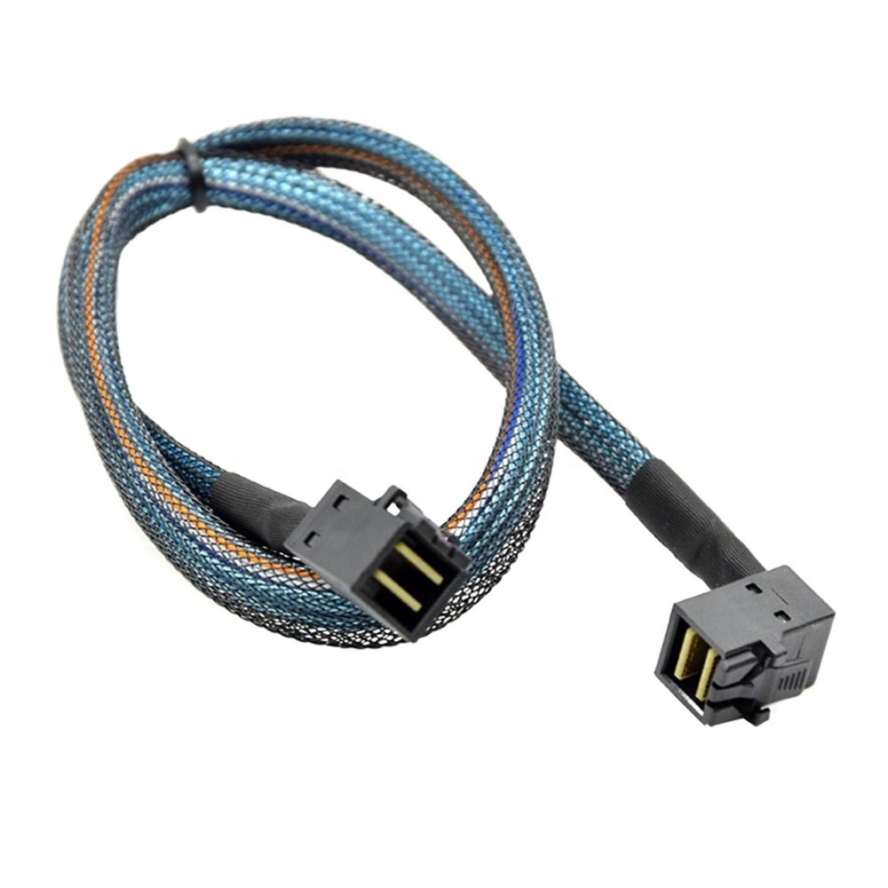 Boartechs HD miniSAS SFF8643 Down Angled to SFF8643 Straight miniSAS Cable 1m(1M)