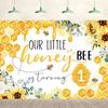 10x6.5ft Happy 1st Birthday Backdrop Our Little Honey Bee is Turning 1 Baby Bee Background Kids Portraits Birthday Party Supplies Wall Cake Table Decoration Children Photo Studio Props view 1