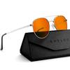 ANYLUV Blue Light Glasses for Men, Circular Frame Single Brow Bridge Design Campus Style Glasses Anti Eyestrain for Screen view 1