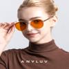 ANYLUV Blue Light Glasses for Men, Circular Frame Single Brow Bridge Design Campus Style Glasses Anti Eyestrain for Screen view 2