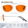 ANYLUV Blue Light Glasses for Men, Circular Frame Single Brow Bridge Design Campus Style Glasses Anti Eyestrain for Screen view 4