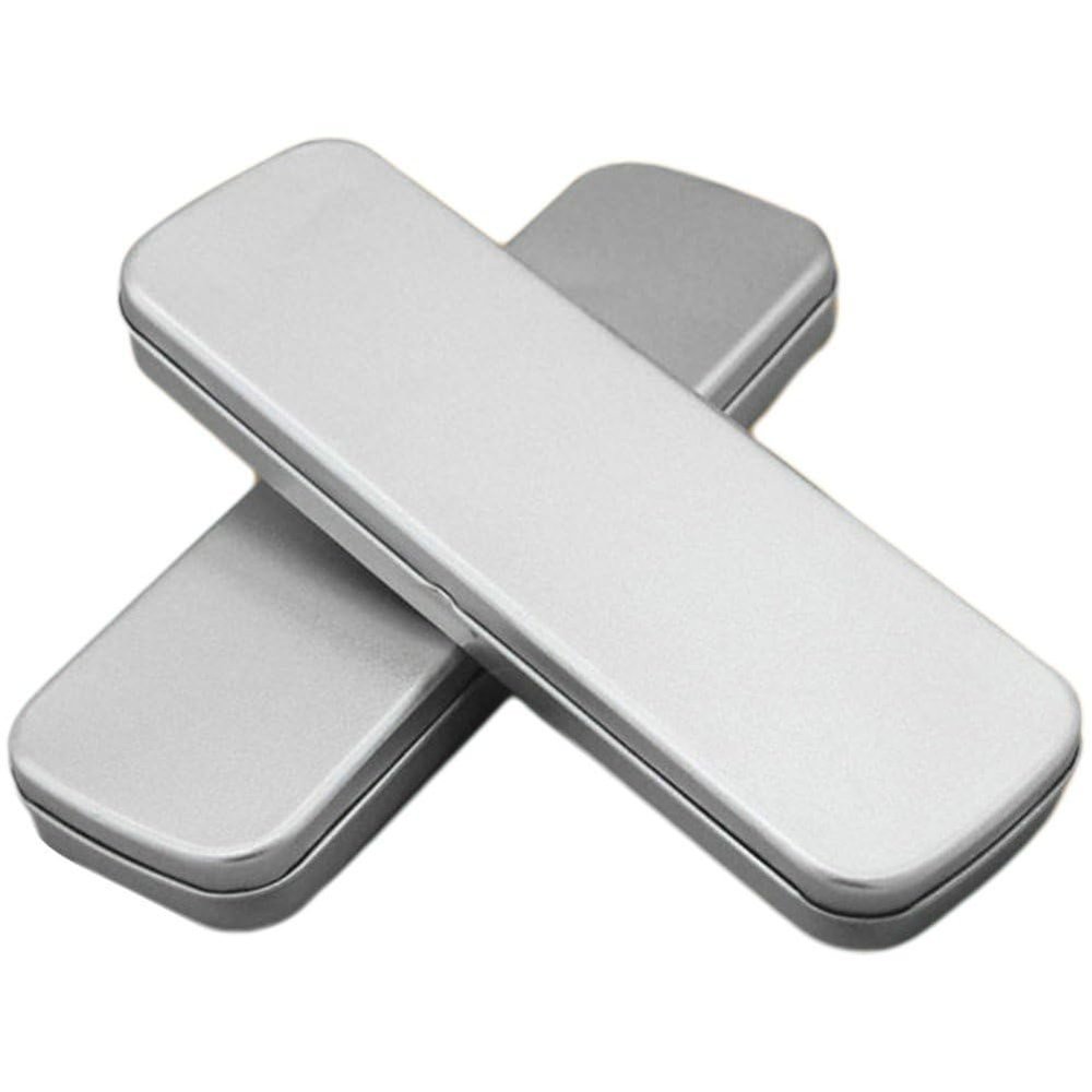 Wiywef Metal Pen Cases Pencil Boxes 2pcs Portable Pen Boxes Tinplate Storage Cases Stationery Organizer Makeup Brush Organizer