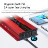 12V/24V to 110V/220V, DC to AC Car Inverter with 2 USB Fast Chargers/Dual AC Outlets with LCD Display, Fast Car Charger Adapter for Cell Phones/Travel/Camping,Black12/24V-4000W view 2