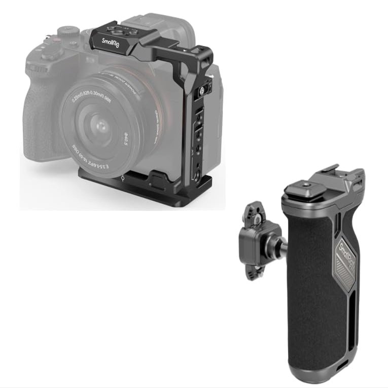 SMALLRIG Camera Half Cage & Rotating Side Handle for Sony Alpha 7R V/IV/S III/1/IV with Quick Release & NATO Rail