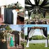 6 Panels Wedding Arch Draping Fabric 28 x 20Ft Chiffon Weddings Arch Drapes Chiffon Fabric Drape Sheer Backdrop Curtain for Wedding Party Ceremony Birthday Reception Swag Backdrop Ceiling Dcor(Black) view 2