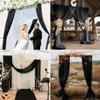 6 Panels Wedding Arch Draping Fabric 28 x 20Ft Chiffon Weddings Arch Drapes Chiffon Fabric Drape Sheer Backdrop Curtain for Wedding Party Ceremony Birthday Reception Swag Backdrop Ceiling Dcor(Black) view 3