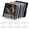 Threehoney 8 Pack Clear Acrylic CD Holder, DVD/CD Storage Box Record Display Rack Organizers Holds up to 14 Standard DVD Cases for Media Shelf Storage and Organization view 1