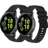 2 Pack Compatible with Garmin Vivoactive 3 / Garmin Vivoactive 5 / Garmin Venu Sq, Quick Release 20mm for Garmin Venu 2 Plus/Forerunner 245/Forerunner 55 Watch Bands (black/black) view 1