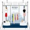 CORFOTO 7x5ft Boutique Clothes Shop Backdrop Ladies Clothing Shop Window Cartoon Backdrop Showroom Background Women Girls Party Decorations Birthday Shoot Photo Prop view 3
