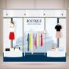 CORFOTO 7x5ft Boutique Clothes Shop Backdrop Ladies Clothing Shop Window Cartoon Backdrop Showroom Background Women Girls Party Decorations Birthday Shoot Photo Prop view 4