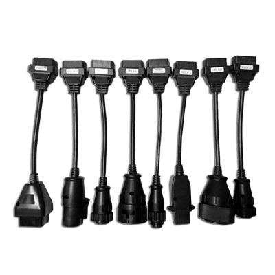 8Pcs Metal & Plastic Truck Cables OBD2 Diagnostic OBDII Adapter Tool