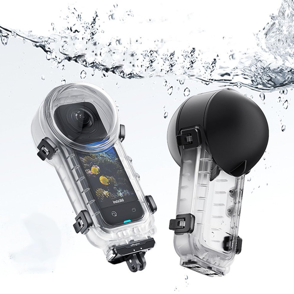 Honlyn Invisible Dive Case for Insta360 X4, Waterproof Housing Quick Release Mount Invisible for Insta360 X5/X4, Up to 50 m/164 ft(Waterproof Case)