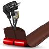 Floor Cord Cover Cavity 0.8"x0.37" Self Adhesive Cord Hider, 3.3FT Low Profile Cable Management, Extension Strip Protector for Wires, Prevent Cable Trips for Offices, Gyms, Exhibitions (Red Teak) view 1