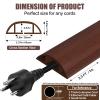 Floor Cord Cover Cavity 0.8"x0.37" Self Adhesive Cord Hider, 3.3FT Low Profile Cable Management, Extension Strip Protector for Wires, Prevent Cable Trips for Offices, Gyms, Exhibitions (Red Teak) view 2