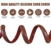 Floor Cord Cover Cavity 0.8"x0.37" Self Adhesive Cord Hider, 3.3FT Low Profile Cable Management, Extension Strip Protector for Wires, Prevent Cable Trips for Offices, Gyms, Exhibitions (Red Teak) view 3