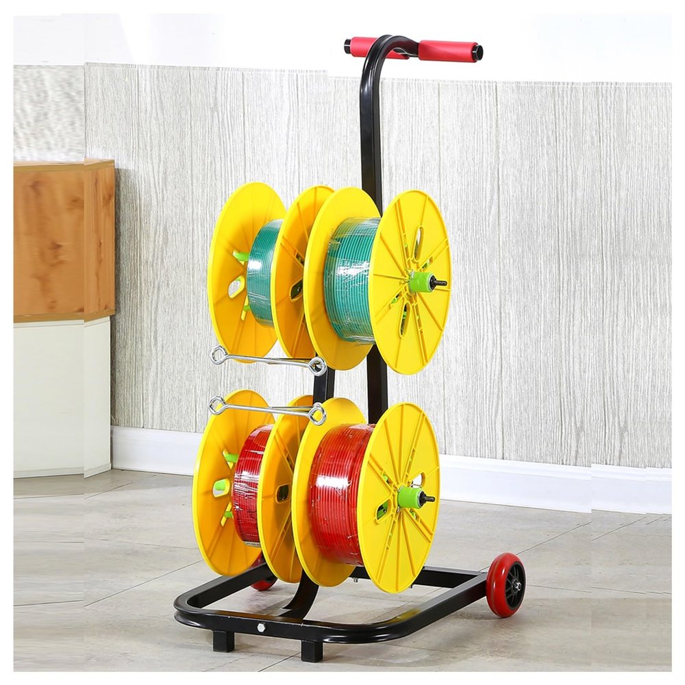 BXKCFYBSQ Wire Spool Rack,Wiring Spool Dispenser,Ribbons Roll Storage Rack,Heavy Duty Spool Storage Holder,for Electrical Industrial Use,330lbs Capacity