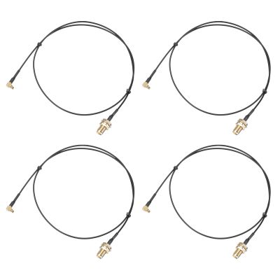 uxcell 4Pcs MMCX Male Right Angle to SMA Female Bulkhead,Pigtail Antenna Coaxial RF1.37 Low Loss Cable,RF Coaxial Connector,31inch