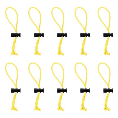 HARFINGTON 10pcs Elastic Cable Tie 5.9" Multipurpose Extra Thick Cable Organizer Adjustable Cable Strap Toggle Tie Reusable Tangle for Home Office Travel, Yellow