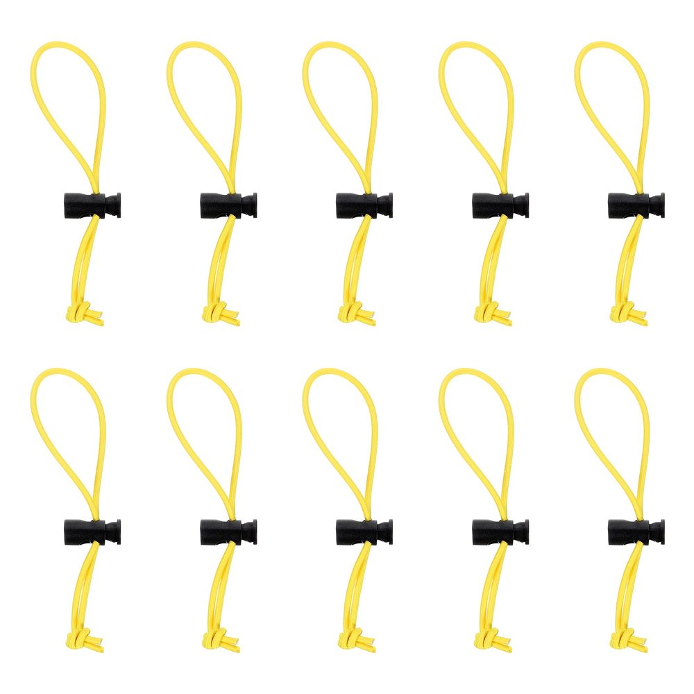 HARFINGTON 10pcs Elastic Cable Tie 5.9" Multipurpose Extra Thick Cable Organizer Adjustable Cable Strap Toggle Tie Reusable Tangle for Home Office Travel, Yellow