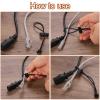 HARFINGTON 10pcs Elastic Cable Tie 5.9" Multipurpose Extra Thick Cable Organizer Adjustable Cable Strap Toggle Tie Reusable Tangle for Home Office Travel, Yellow view 4