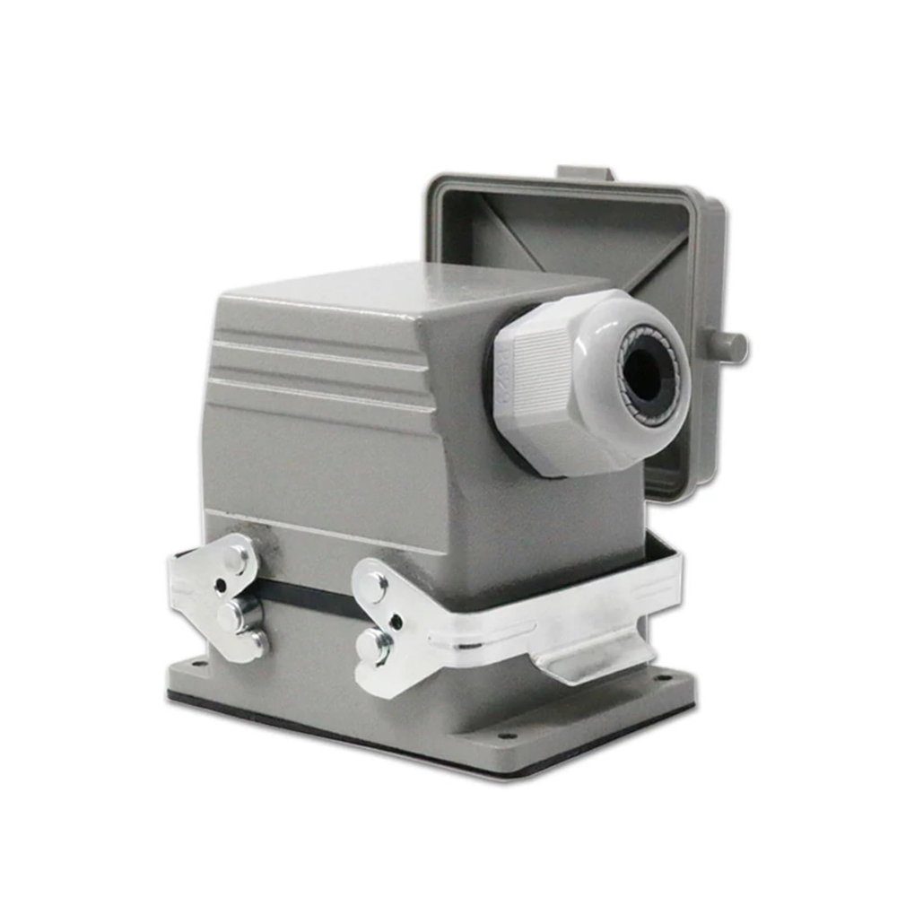 BHUPWZE Heavy Duty Connector 32 core Rectangular Aviation Plug Socket h32b-he-32 Industrial Waterproof 16A with Cover Side Outgoing line