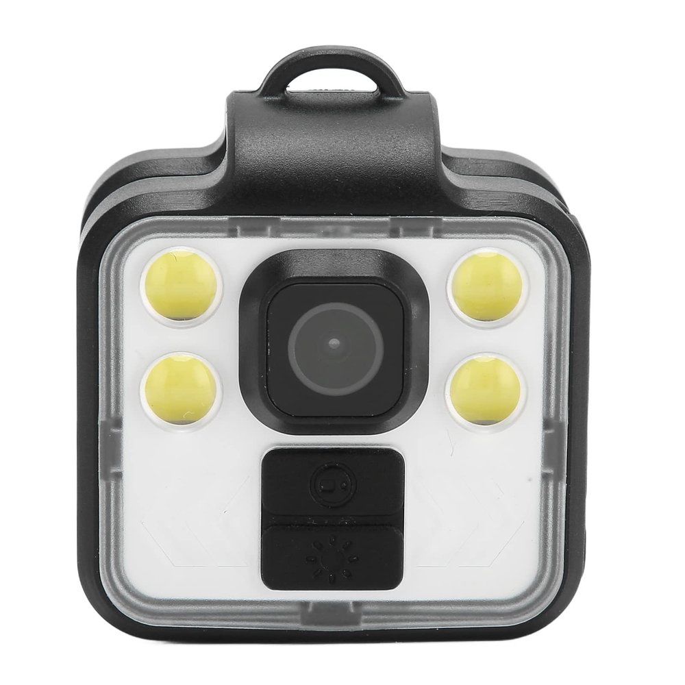 ANGGREK Small Video Camera, Multifunctional IP65 Mini HD Night Camera 4 Power White Light for Outdoor (Black)