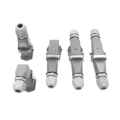 BHUPWZE Heavy Duty Connectors DHC-HA-003 3pin 4pin 5pin 7pin 10A Industrial Plug HQ-005 16A Heavy Metal Rectangular Connector(5 Core Side-Out)