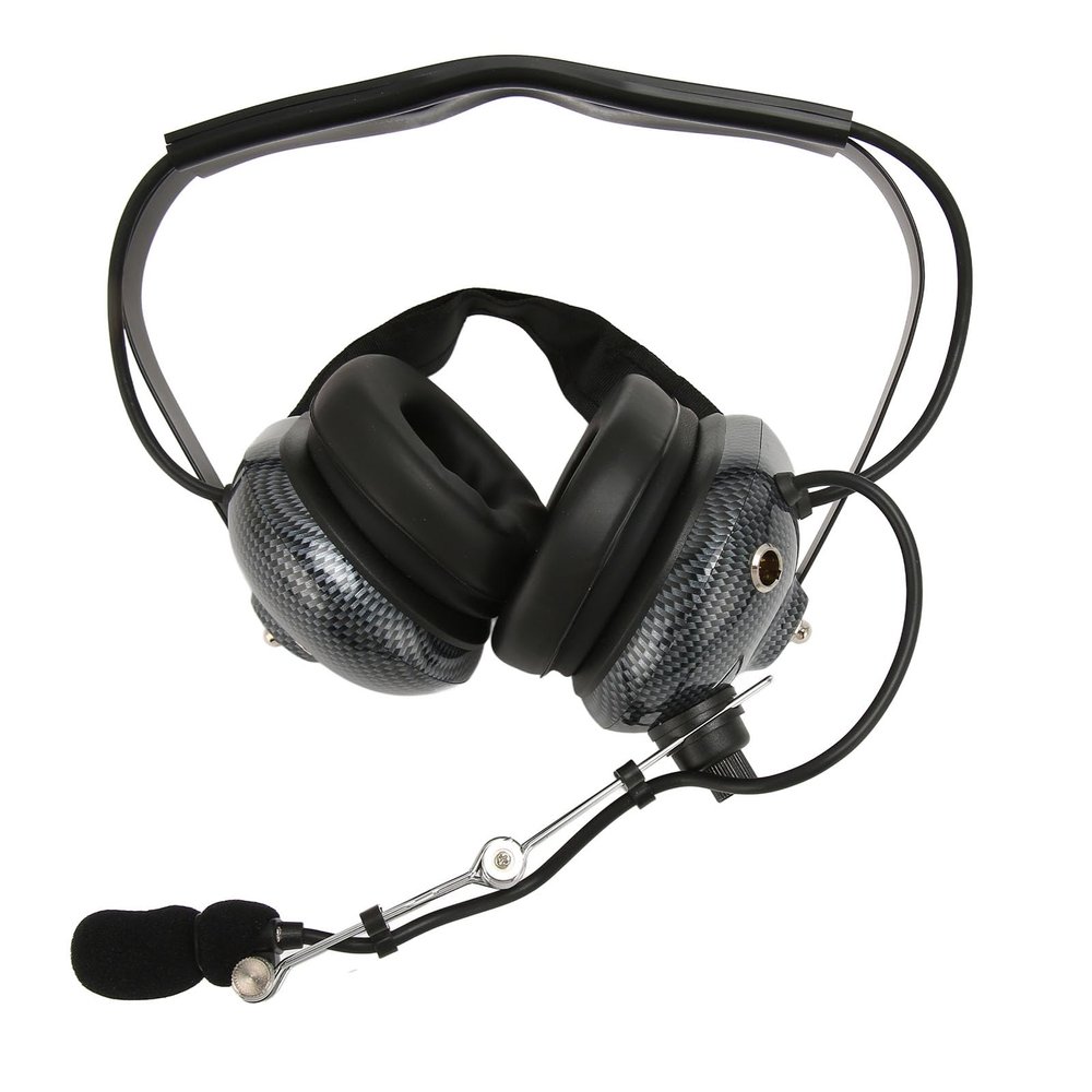 XWXLIJV General Aviation Headset for Student Pilots K Head 5 Pin Headset 24 dB NRR Noise Canceling Microphone Adjustable Headband & Mic Boom PPT Soft Foam Ear Seals