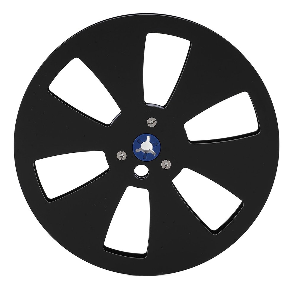 ciciglow 1/4 7 Inch Empty Tape Reel, 6 Holes Open Reel Sound Tape Empty Take Up Reel, Aluminum Alloy Universal Opening Machine Parts for Reel to Reel for TEAC, for Revox Studer (Black)