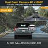 Fitcamx Front 2160P +Rear 1080P Dash Cam Adapts for GMC Yukon 2021-2024 & XL Denali AT4 SLE SLT (HD2-6272) has Auto-Dimming, OEM Style, Dual Loop Recording, WiFi&APP, G-Sensor, Easy to Set, 128GB Card view 2