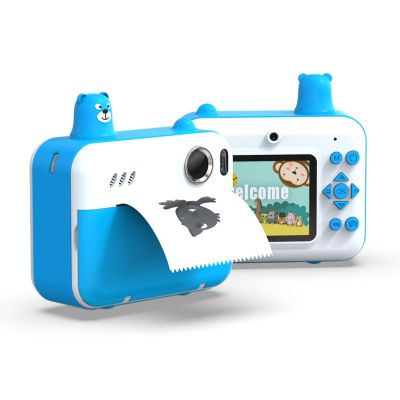 Instant Film Camera, Printable Camera with Print Paper, 8MP 1080P HD Selfie Digital Camera with Front and Rear Dual Lens, MP3 Player Function for Girls Boys (Blue)