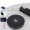 Portable CD Player, Compact CD Player with Speaker, Small Rechargeable CD Players with 3.5mm AUX Jack, Anti Skip and Memory Playing Function, for Home Travel Car (Black) view 2