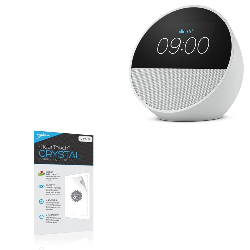 BoxWave Screen Protector Compatible with Amazon Echo Spot (2nd Gen 2024) - ClearTouch Crystal (2-Pack), HD Film Skin - Shields from Scratches