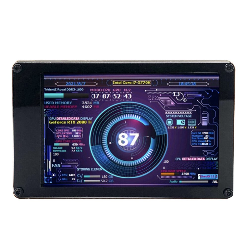 Computer Temp Monitor, 3.5in Computer Temp Monitor USB Mini Screen for AIDA64 PC CPU RAM Sensor Panel Display Data Monitor for for Linux for