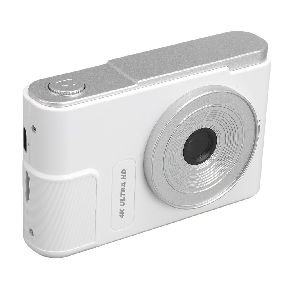 Digital Camera, 48MP 4K Digital Cameras for Photography, Autofocus 1080P Vlog Camera with 16x Zoom Anti Shake, Point & Shoot Digital Cameras CCD Camera for Students (White)