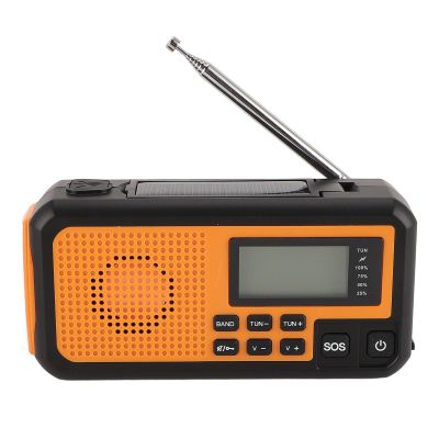 Emergency Weather Radio,Crank Radio,Solar Radio,4000mAh Weather Alert Radio Solar Charging,Hand Crank & USB Charged,AM FM Radio with LED Flashlight,Reading Lamp,SOS Alarm