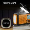 Emergency Weather Radio,Crank Radio,Solar Radio,4000mAh Weather Alert Radio Solar Charging,Hand Crank & USB Charged,AM FM Radio with LED Flashlight,Reading Lamp,SOS Alarm view 4