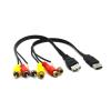 1pc USB Male p/Lug to 3 Female Adapter A-dio Converter Video AV A/V Cable USB to Cable Fit Compatible HDTV TV Television Wire Cord(1.5M,RC-024-2RCA) view 1