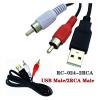 1pc USB Male p/Lug to 3 Female Adapter A-dio Converter Video AV A/V Cable USB to Cable Fit Compatible HDTV TV Television Wire Cord(1.5M,RC-024-2RCA) view 2